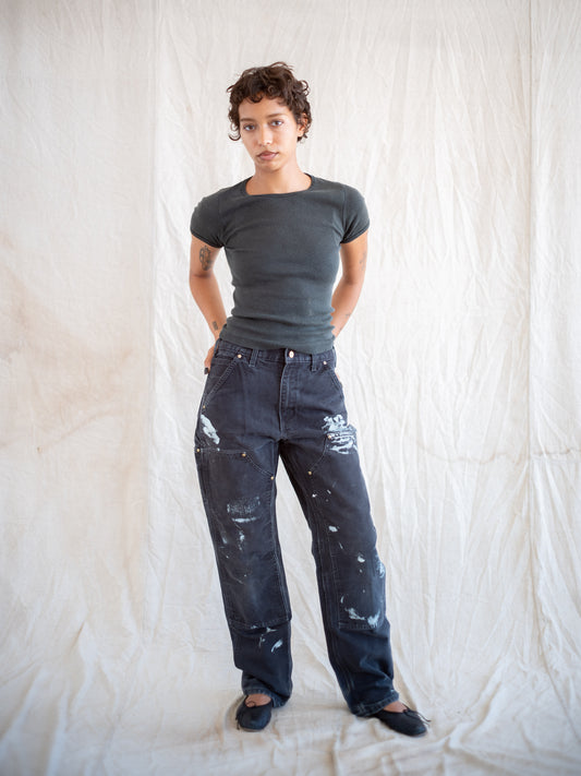 1990’s Black Carhartt Doubleknees with Paint Splatter 29W