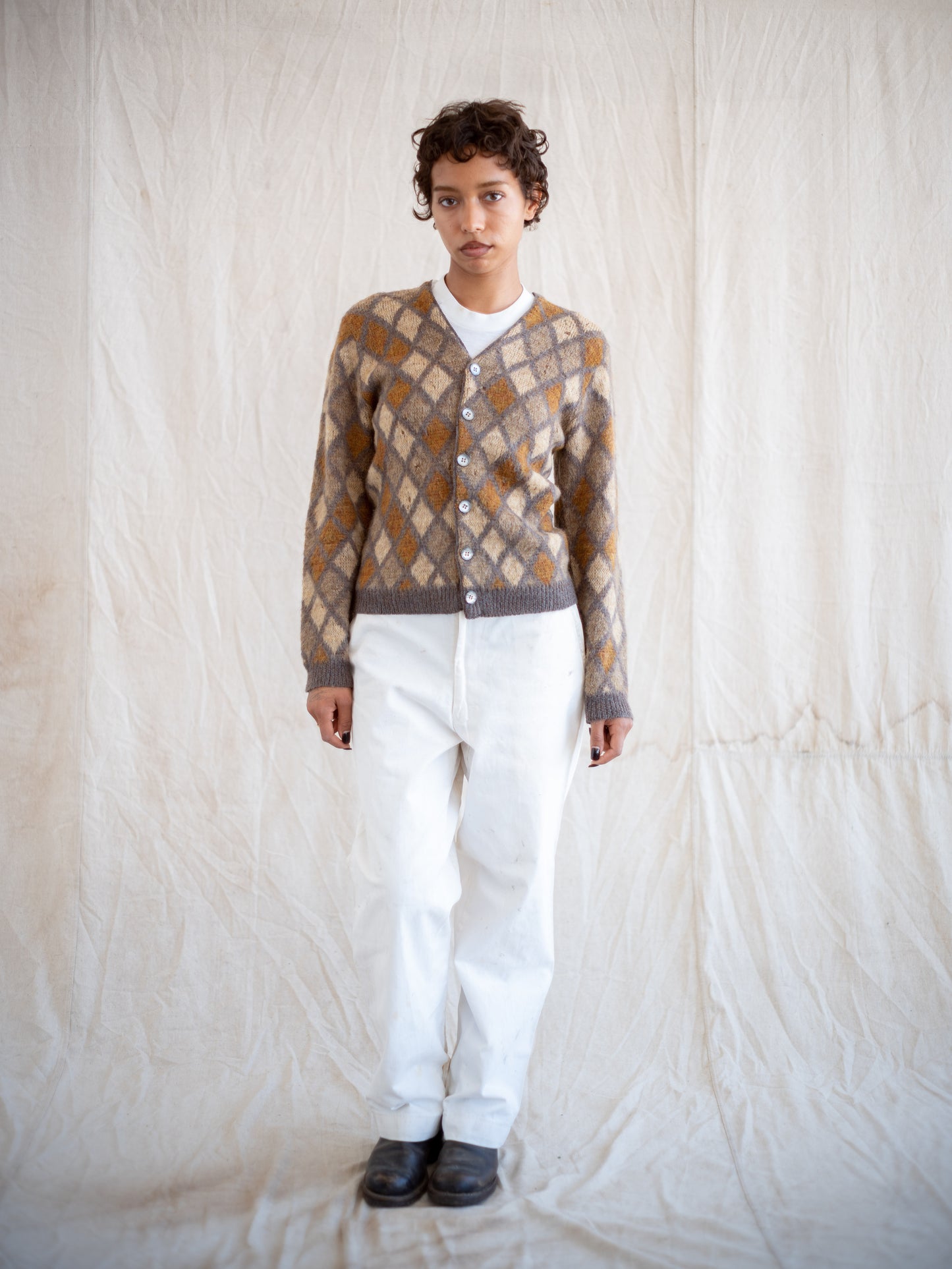 1960’s Argyle Mohair Sweater with Distressing
