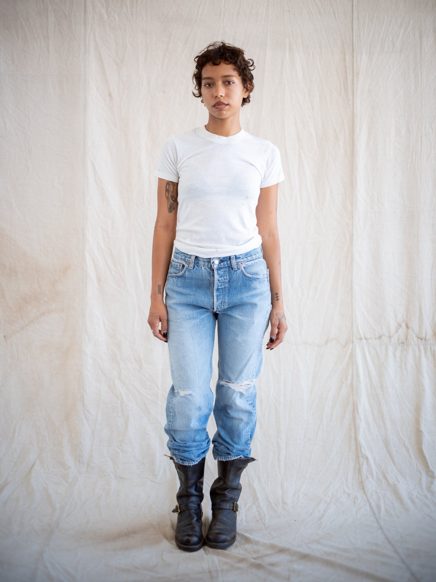 1990’s Levi’s 501s in a Midwash with Rips 30W