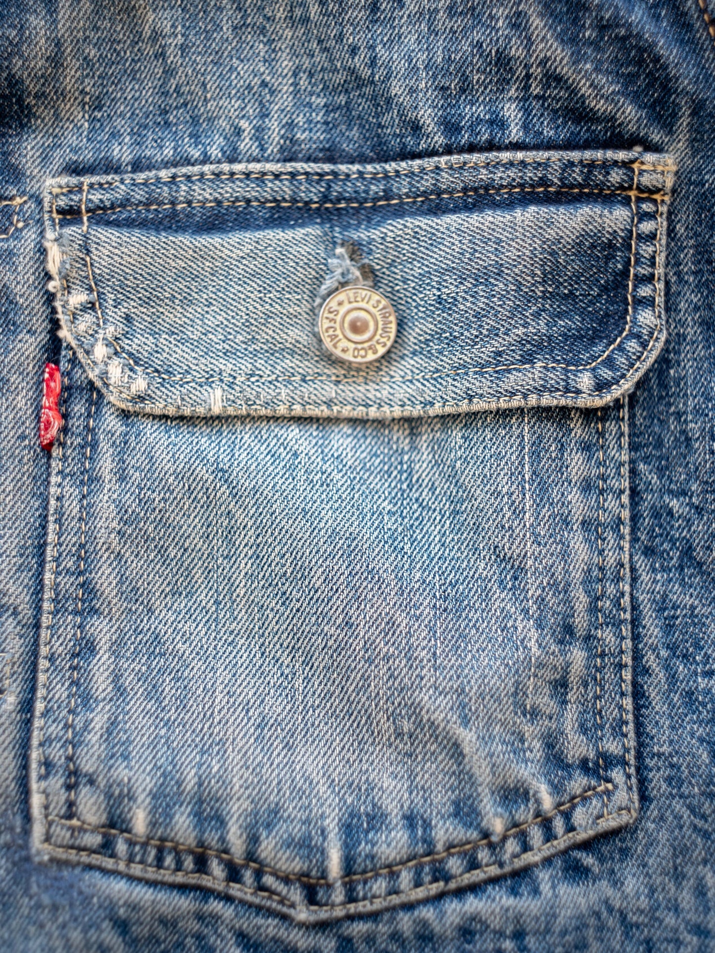 1950's Levi's 507XX Type Two Jacket with Distressing and Repairs Size 46