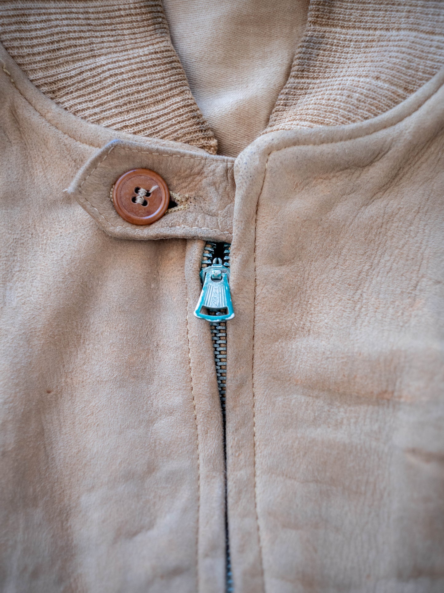 1930’s/1940’s Suede Two Pocket Jacket with Chin Strap in Great Condition