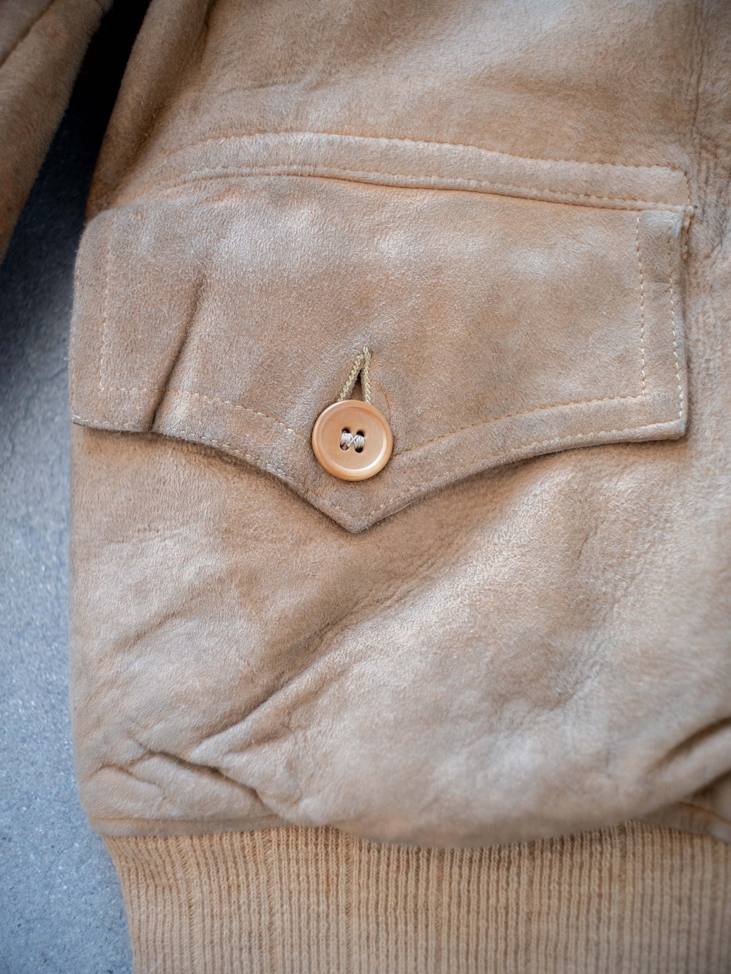 1930’s/1940’s Suede Two Pocket Jacket with Chin Strap in Great Condition