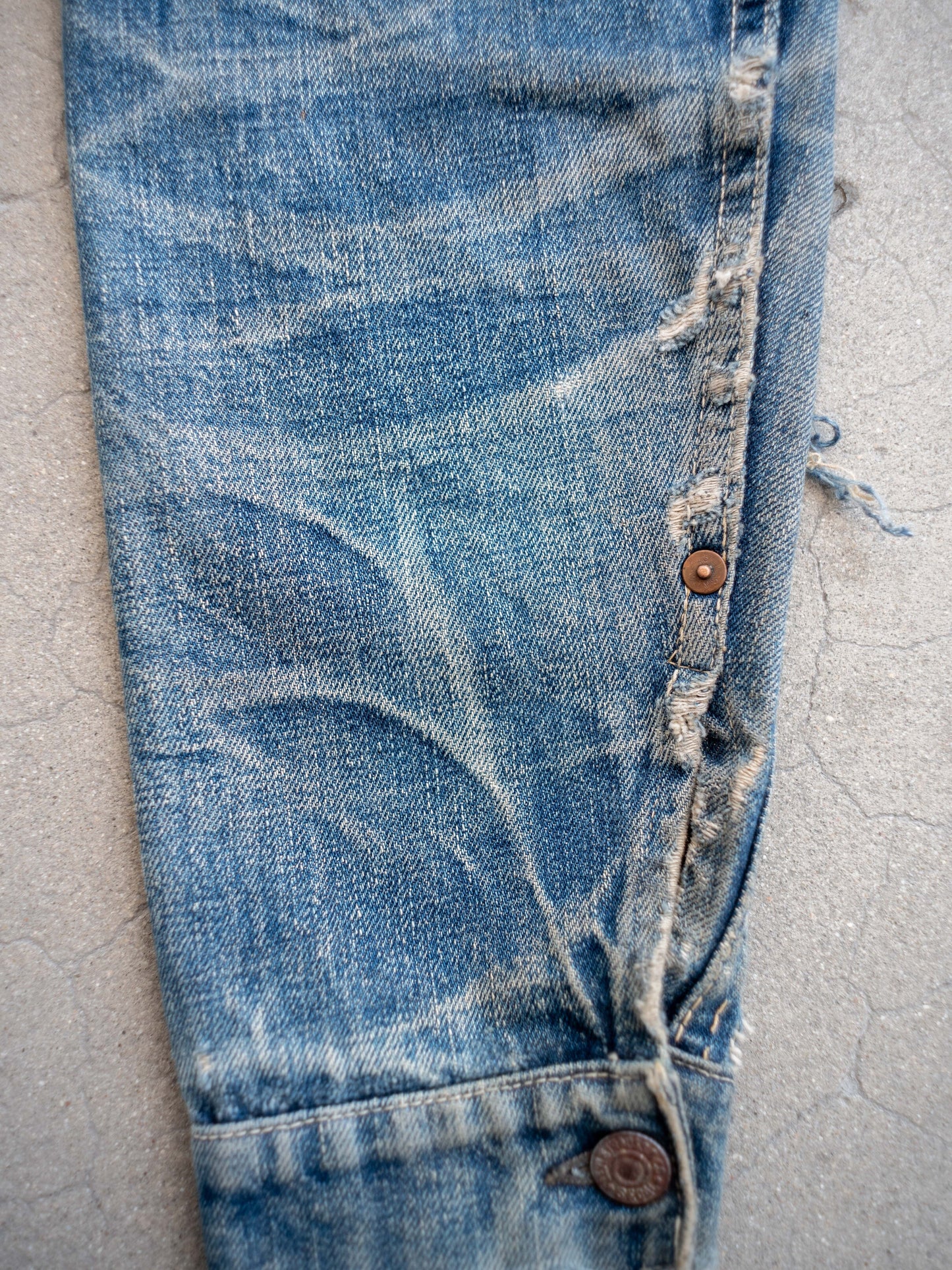 1940's Levi's 506xx Type One Jacket with Distressing and Heavy Whiskering (Size 38)