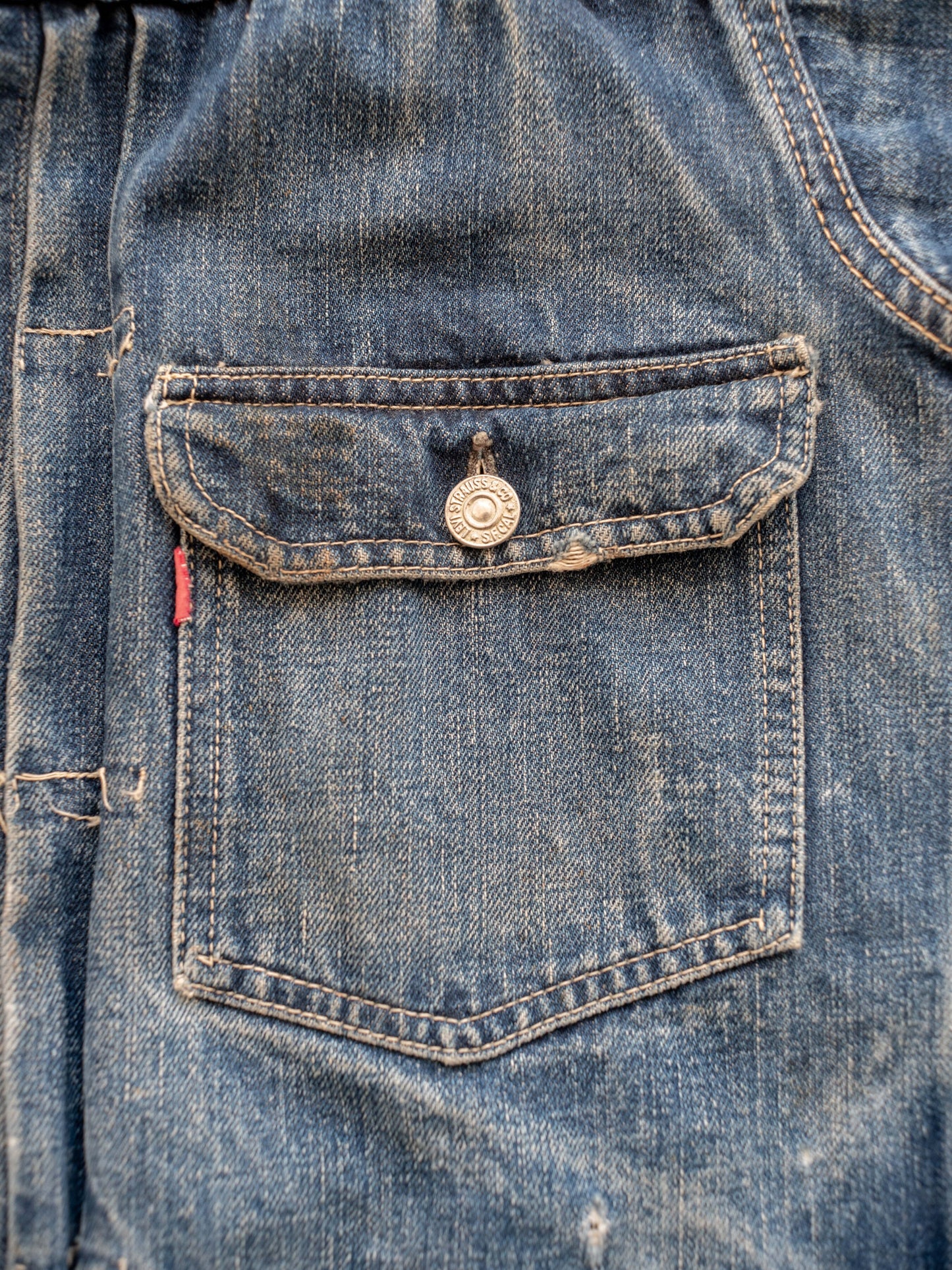 1940's Levi's 506xx Type One Jacket with Distressing and Heavy Whiskering (Size 38)