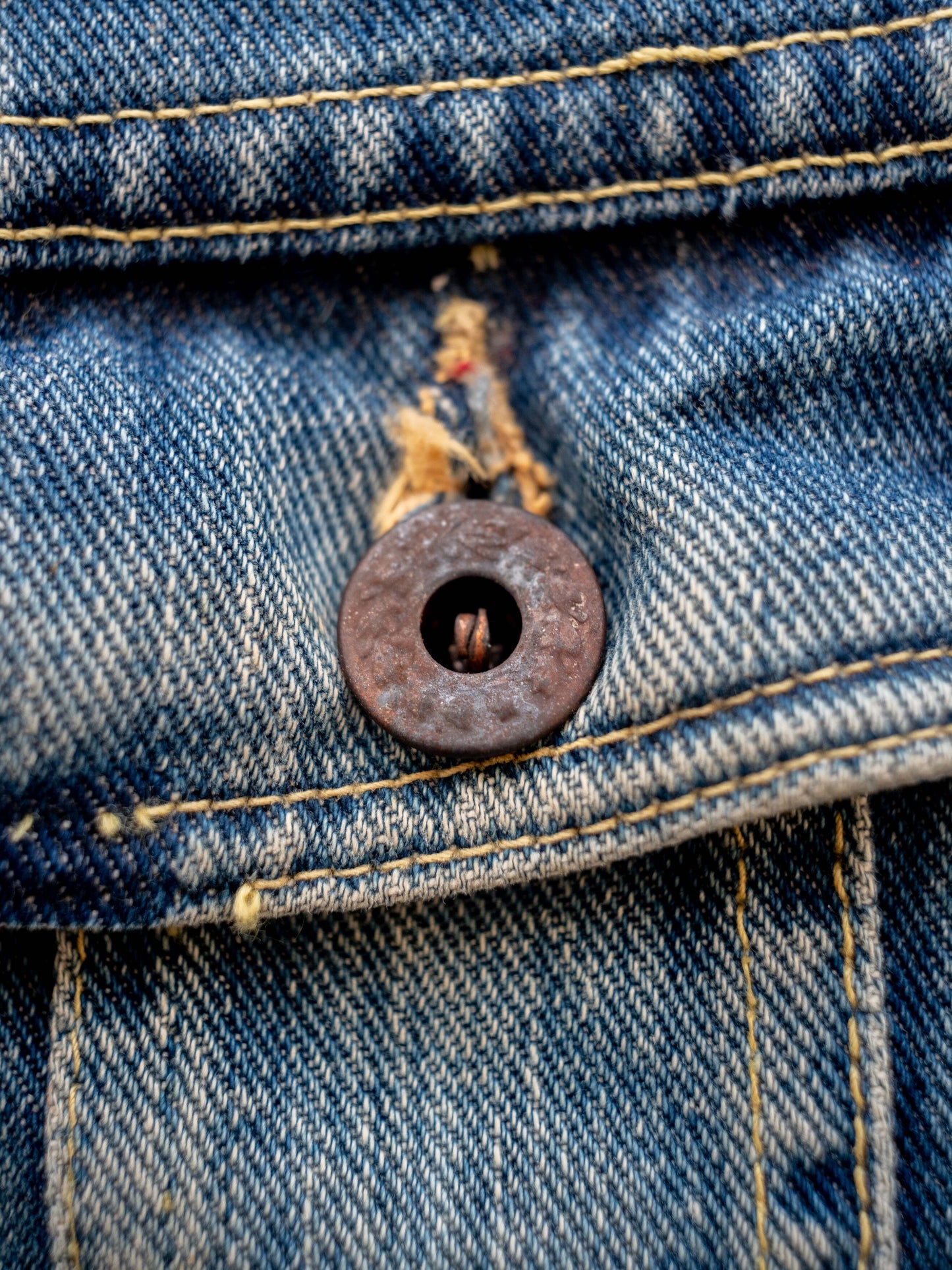 1960’s/1970’s Lee Rider Jacket with Replaced Buttons in a Crazy Wash (Size Medium)