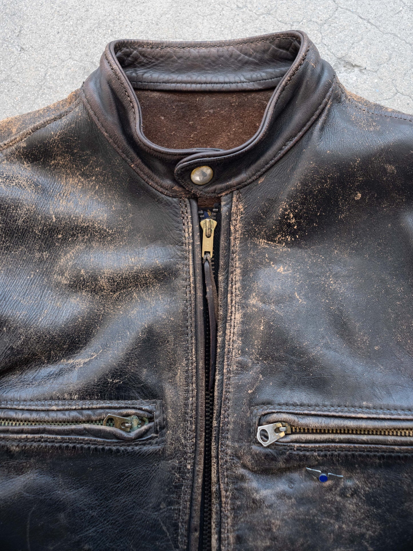 1950’s Buco Cafe Leather Jacket J-100 with Intense Patina (Size Small/Medium)