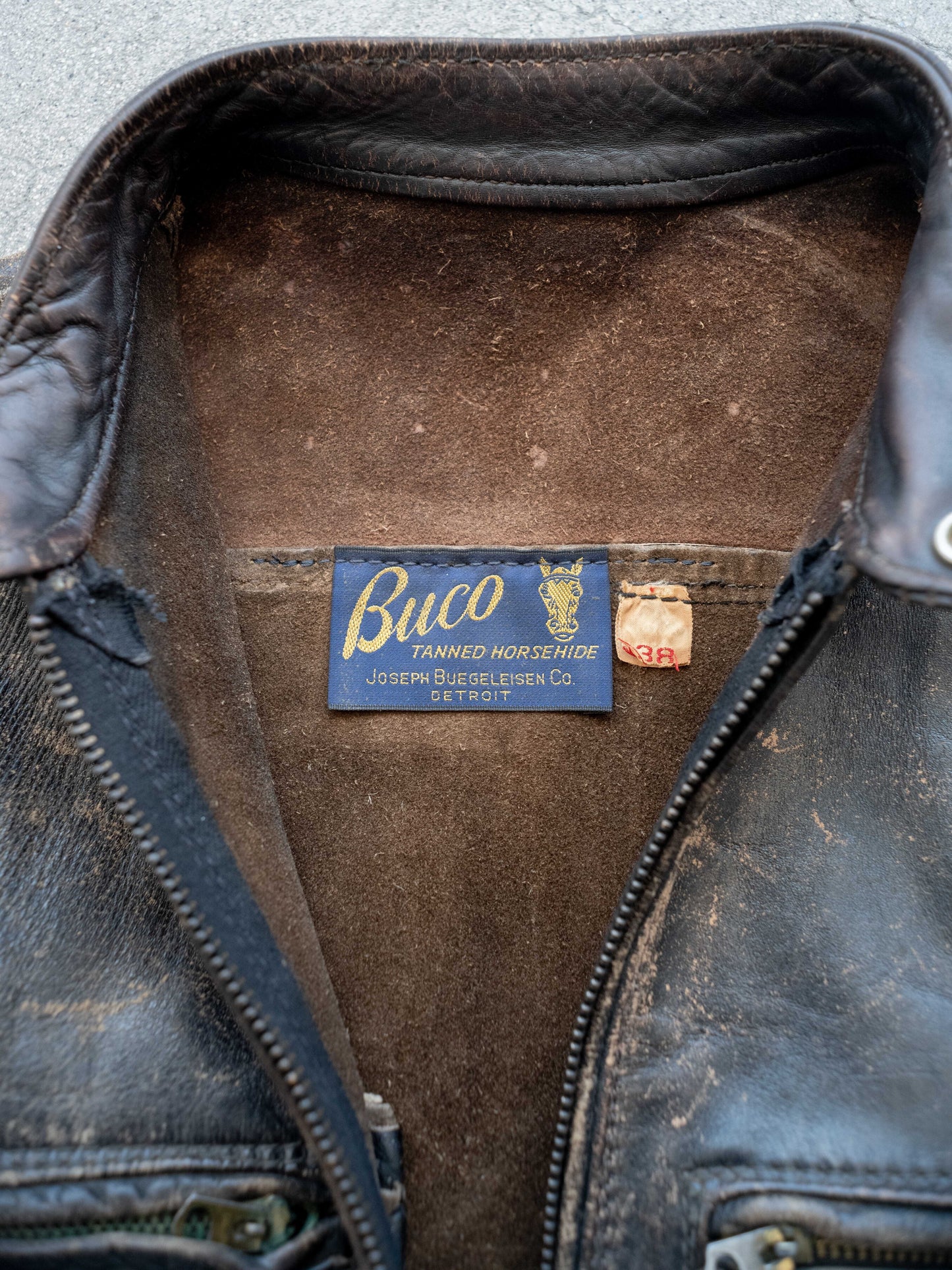 1950’s Buco Cafe Leather Jacket J-100 with Intense Patina (Size Small/Medium)