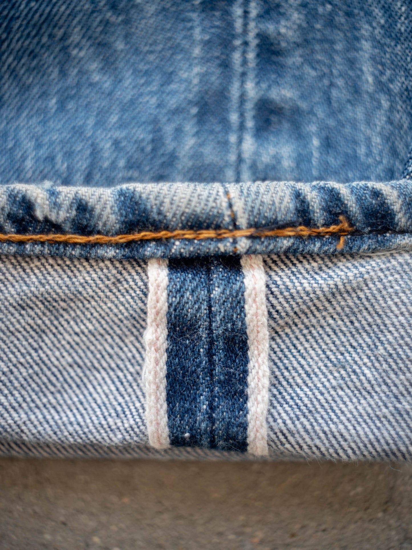 1970’s/1980’s Levi’s 501 Redlines with Whiskering in a Midwash 31W