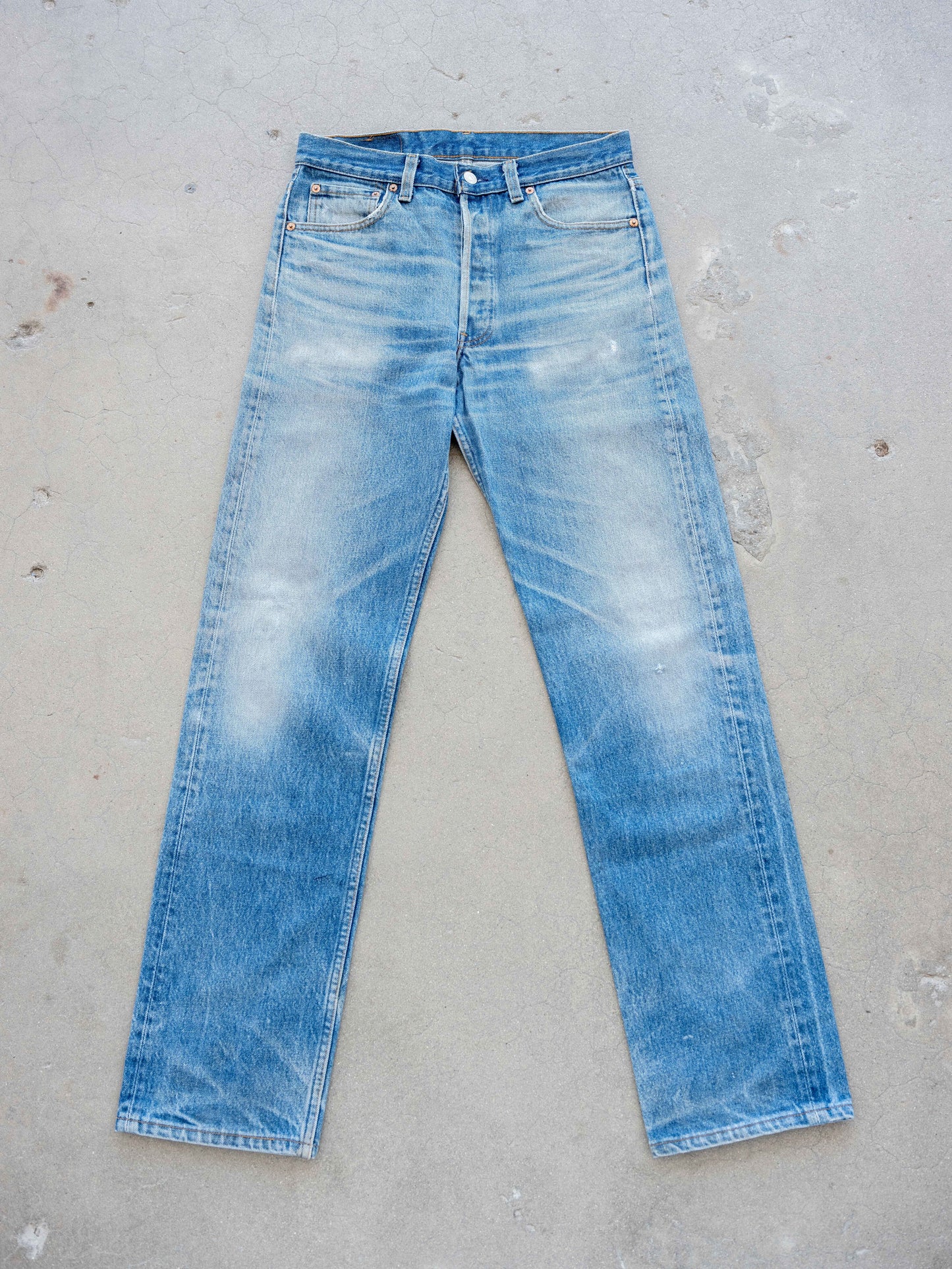 1980’s Levi’s 501s with Intense Whiskering in a Midwash 30W