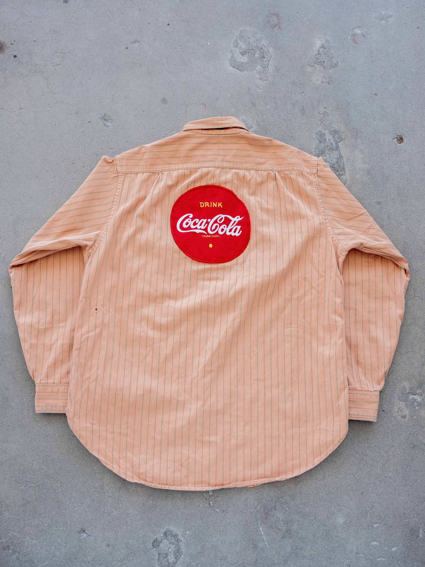 1950’s/1960’s Lee Coca-Cola Work Shirt in Striped HBT (Size Large)