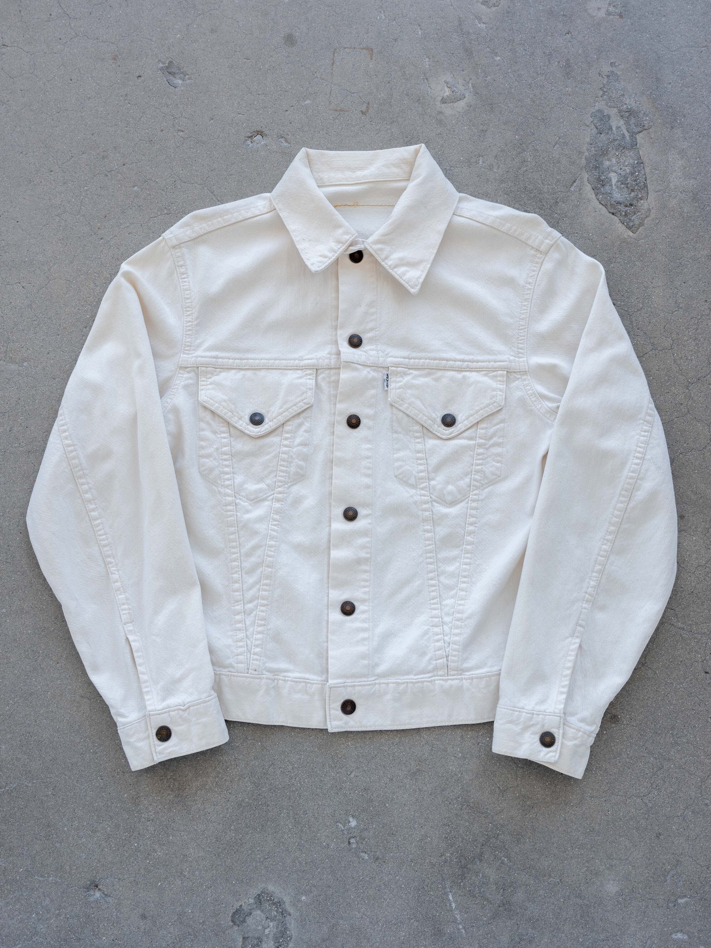 1970’s Levi’s White Type 3 with Snap Buttons (Size Small)