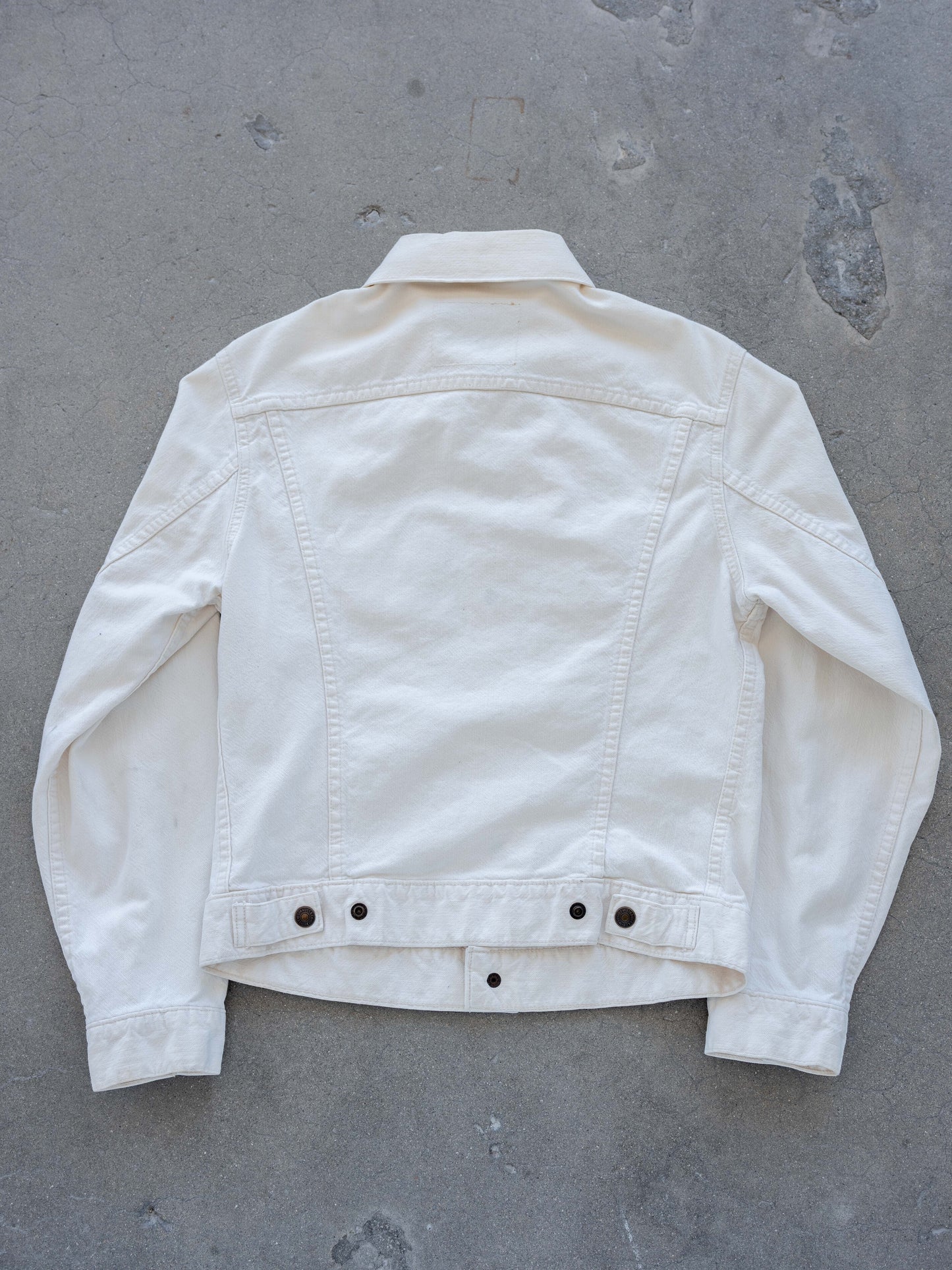 1970’s Levi’s White Type 3 with Snap Buttons (Size Small)