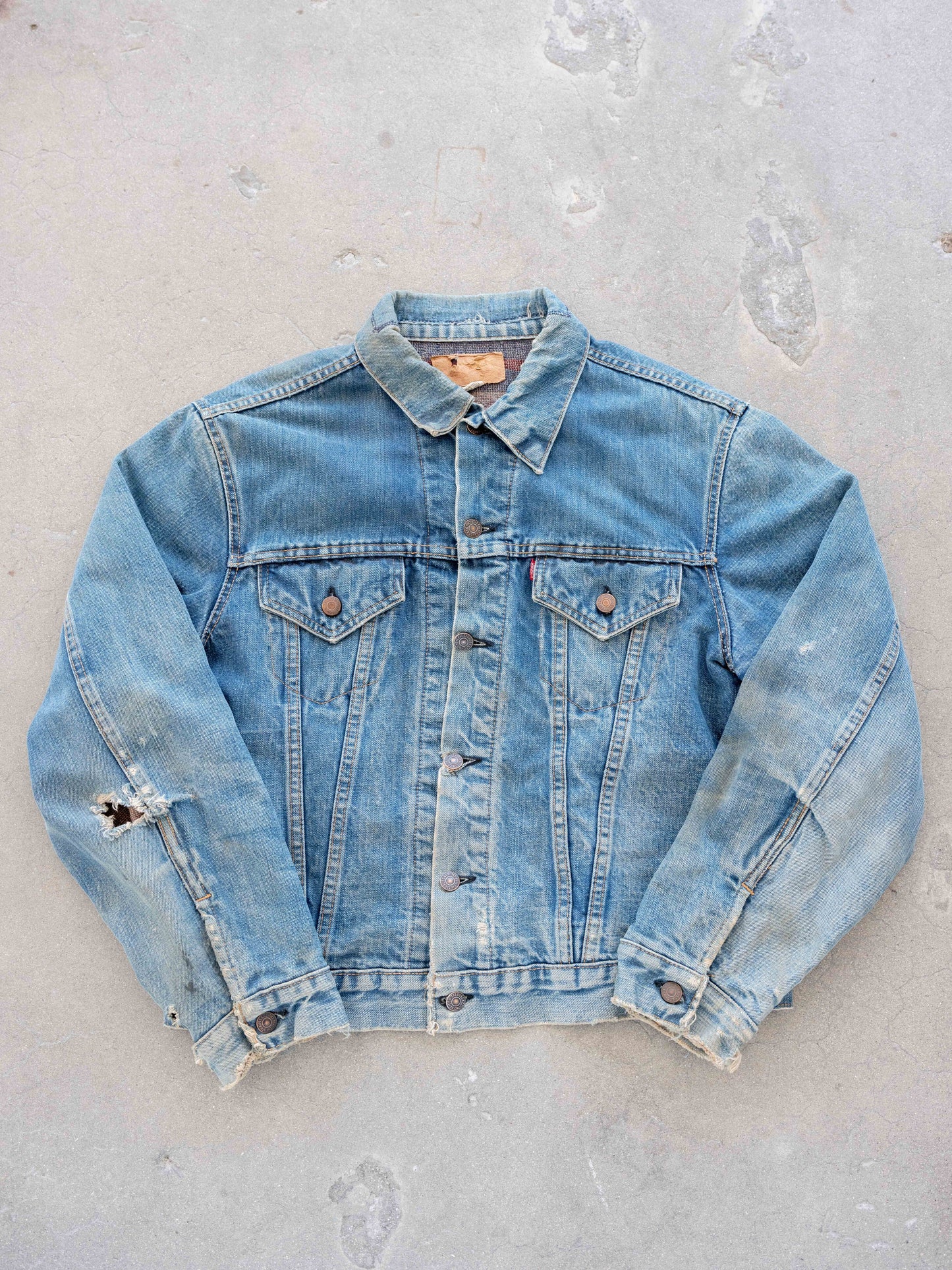 1960’s Levi’s Big E Blanket Lined Type 3 with Wear and Whiskering (Size Medium/Large)