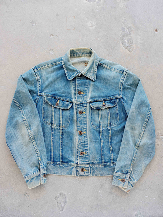 1960’s/1970’s Lee Rider Jacket with Replaced Buttons in a Crazy Wash (Size Medium)