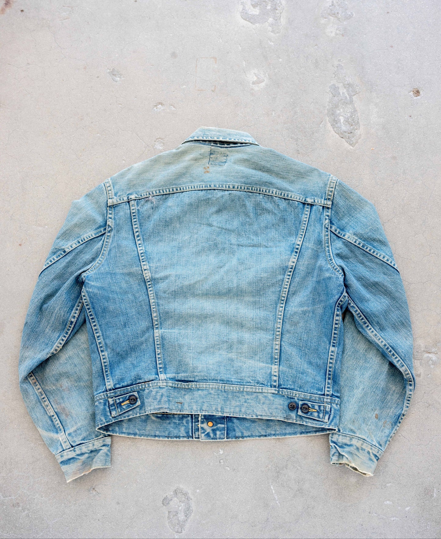 1960’s/1970’s Lee Rider Jacket with Replaced Buttons in a Crazy Wash (Size Medium)
