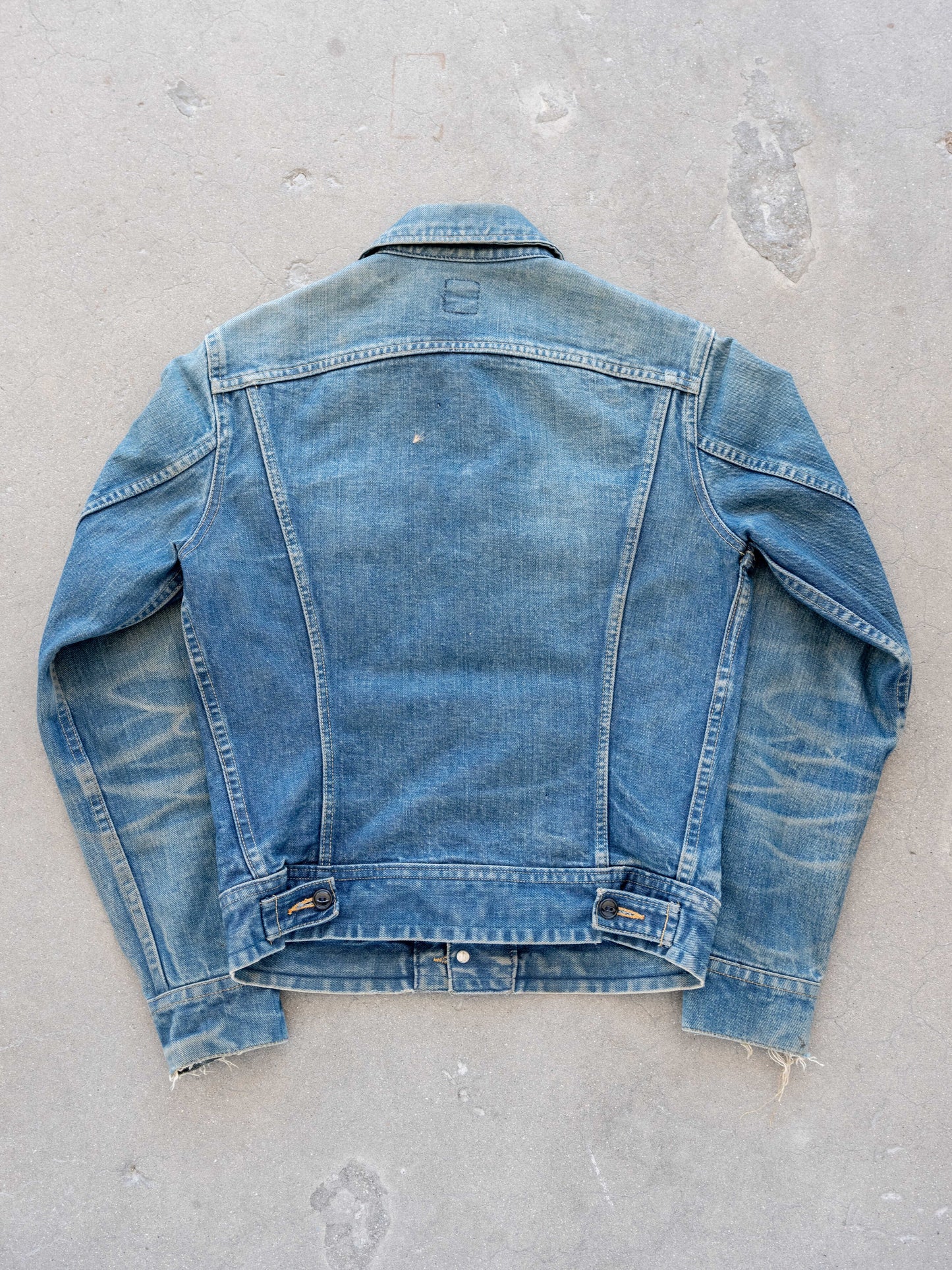 1980’s Lee Rider Jacket with Wear and Great Whiskering (Size Small)