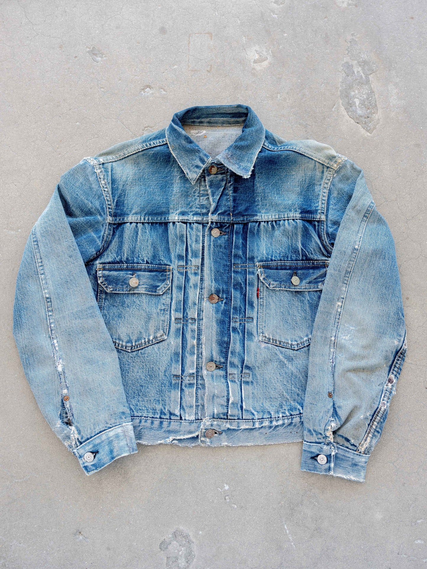 1950's Levi's 507XX Type Two Jacket with Wear and Fading (Size 40)
