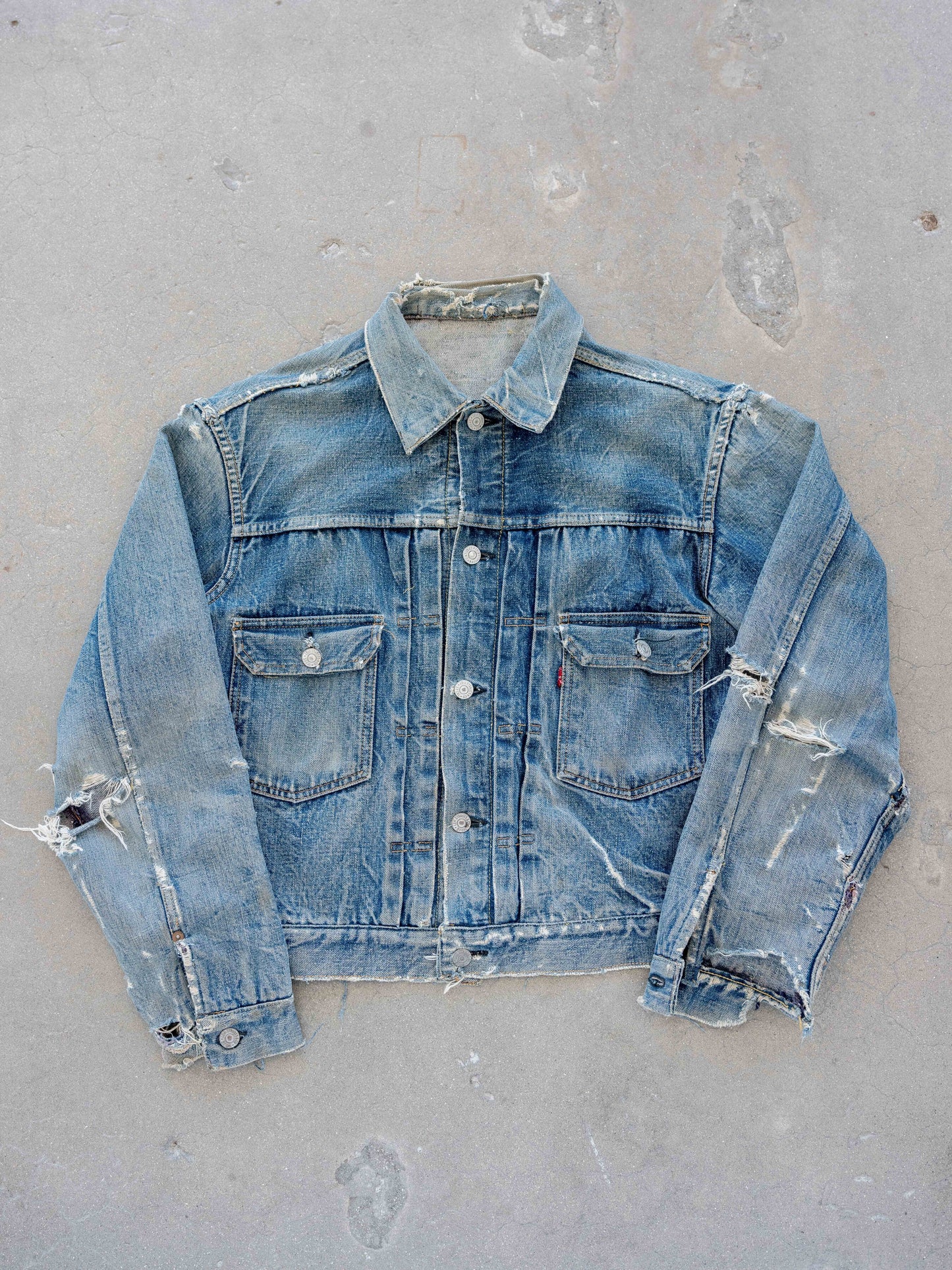 1950's Levi's 507XX Type Two Jacket with Heavy Distressing (Size 46)