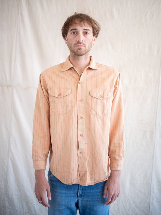 1950’s/1960’s Lee Coca-Cola Work Shirt in Striped HBT (Size Large)