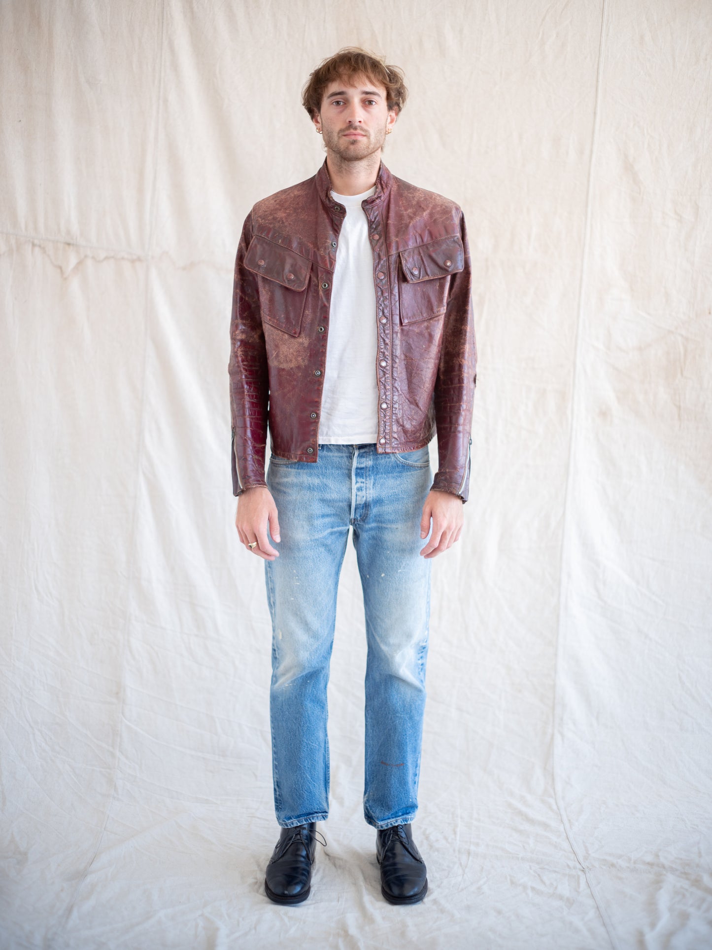 1990’s Levi’s 501s in a Light Mid Wash with Paint 32W