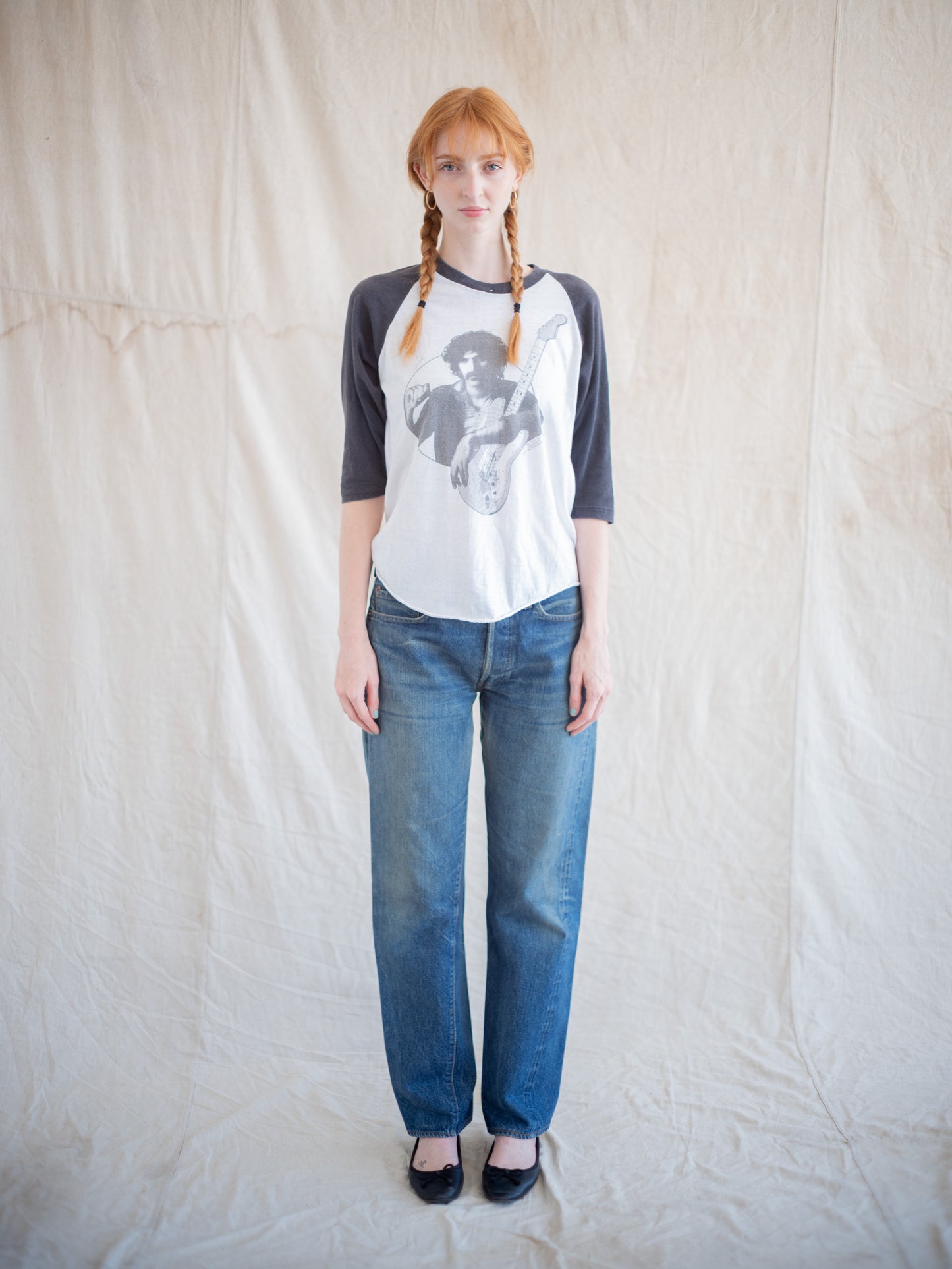 1970’s/1980’s Levi’s 501s Redlines with Whiskering in a Dark Mid Wash 31W