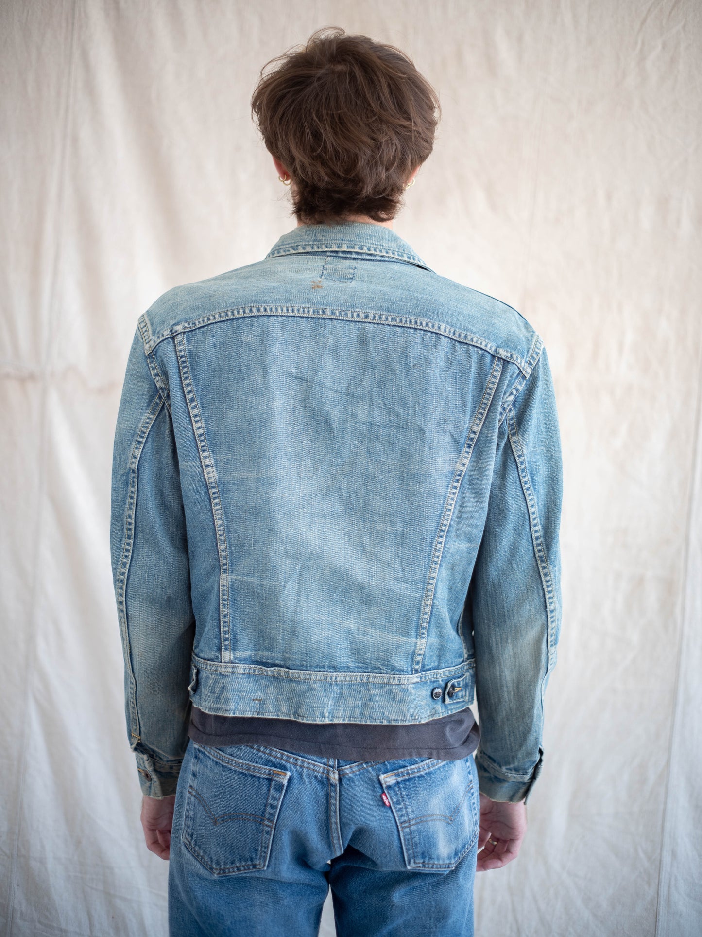 1960’s/1970’s Lee Rider Jacket with Replaced Buttons in a Crazy Wash (Size Medium)