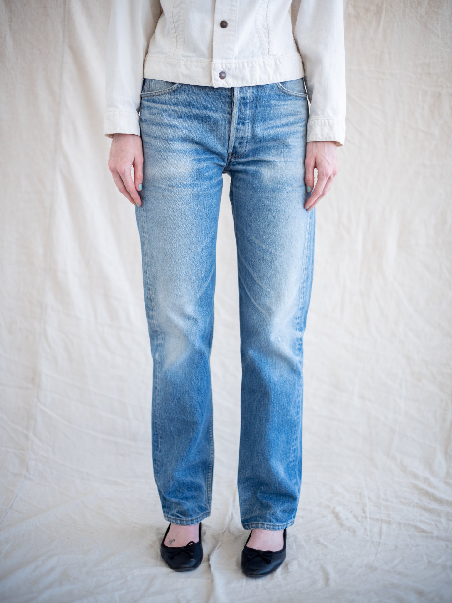 1980’s Levi’s 501s with Intense Whiskering in a Midwash 30W