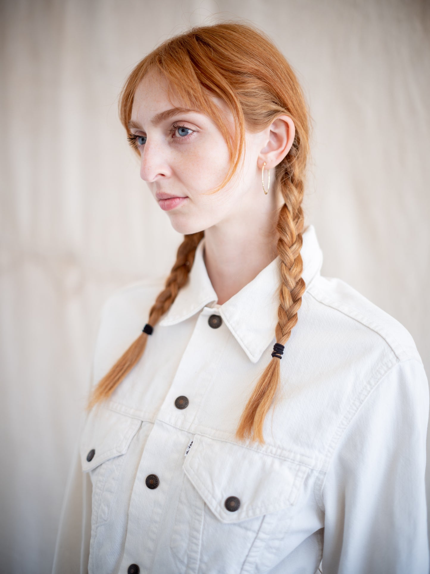 1970’s Levi’s White Type 3 with Snap Buttons (Size Small)