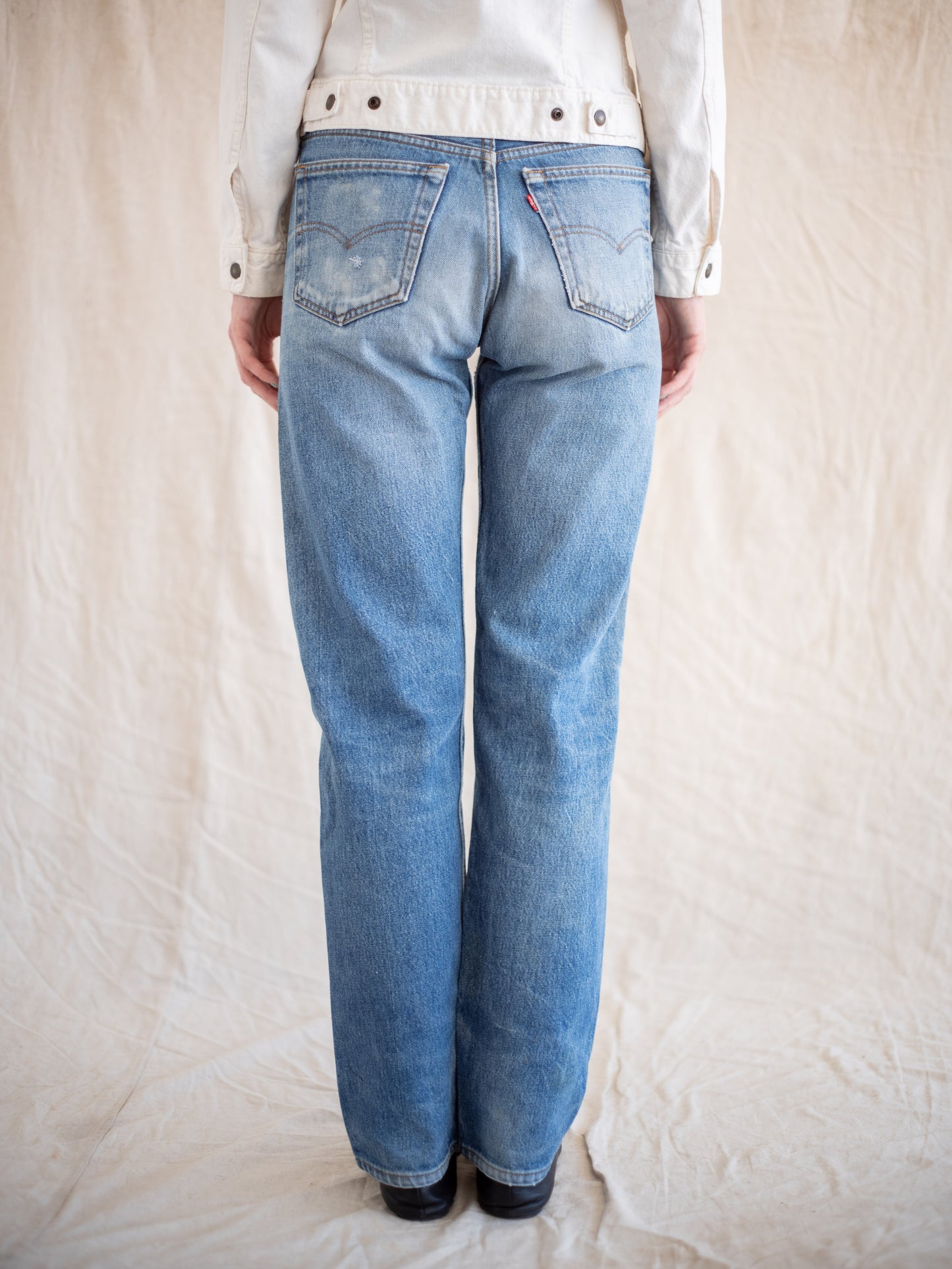 1980’s Levi’s 501s with Intense Whiskering in a Midwash 30W
