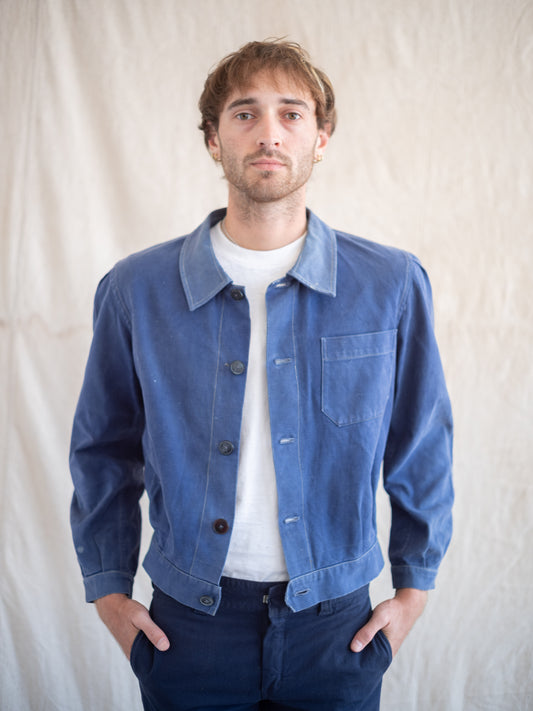 1950’s French Type One Style Jacket with Beautiful Fading Character (Size Large)