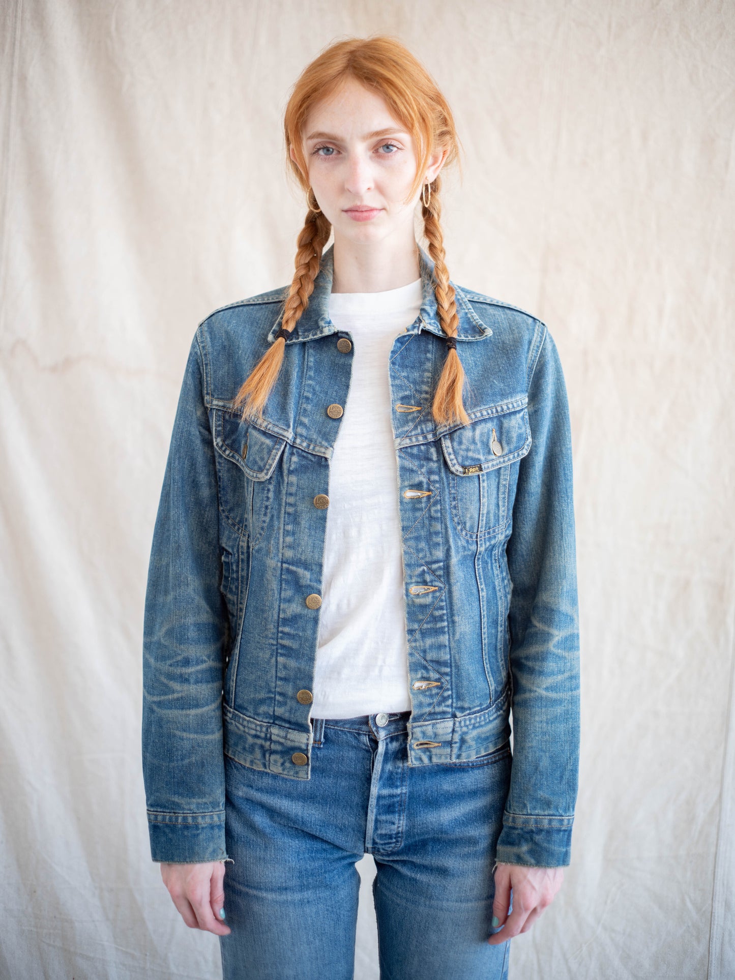 1980’s Lee Rider Jacket with Wear and Great Whiskering (Size Small)