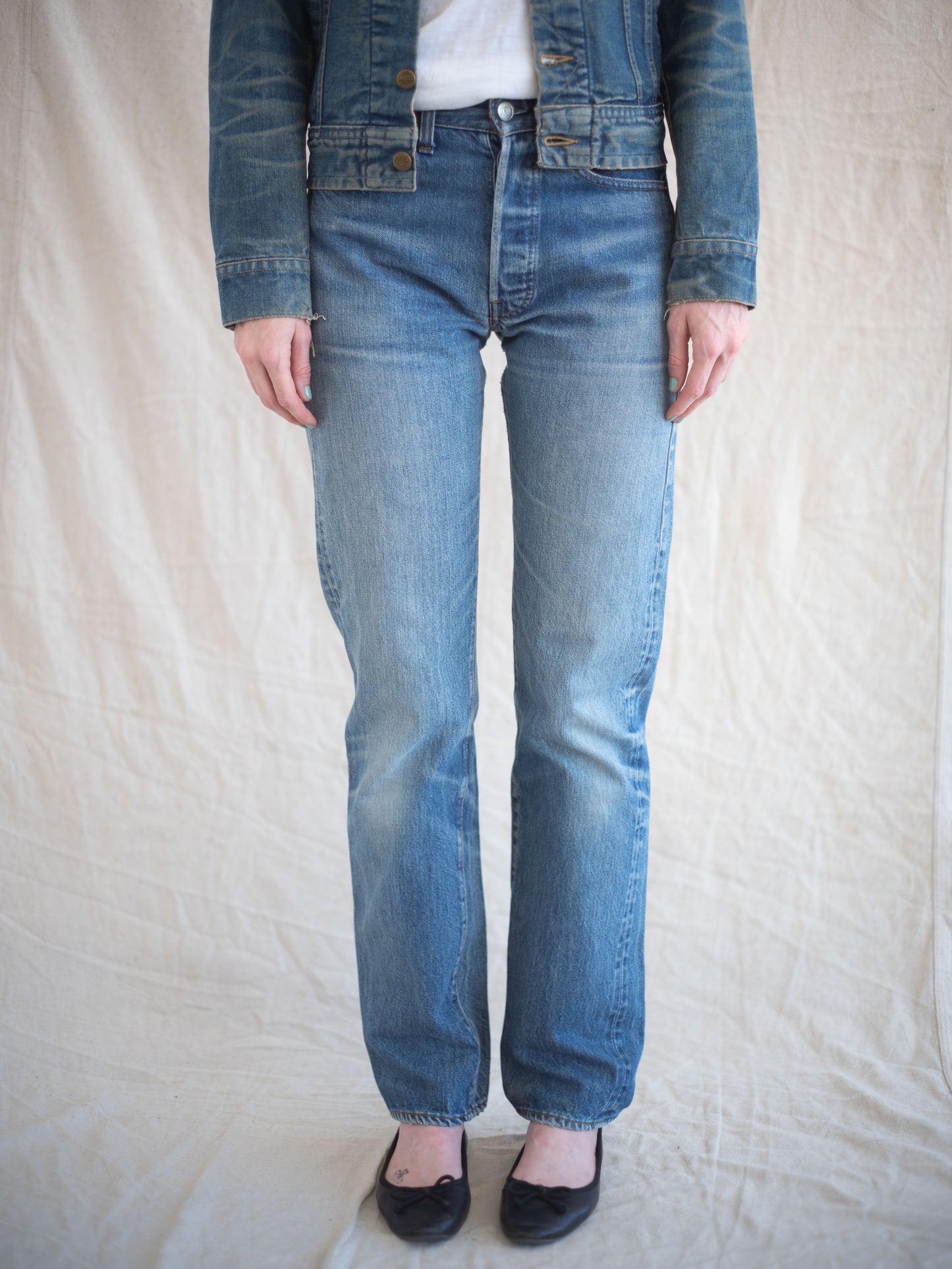 1970’s/1980’s Levi’s 501 Redlines with Whiskering in a Midwash 31W