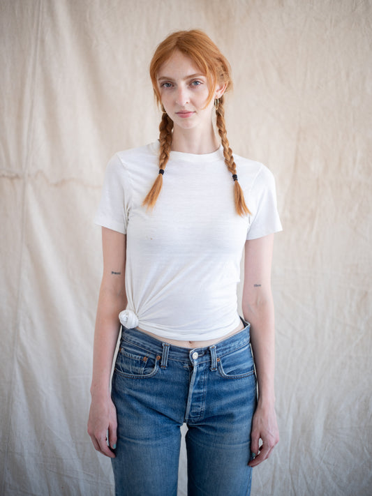 1970’s Sear’s Sheer White Blank (Size Small)
