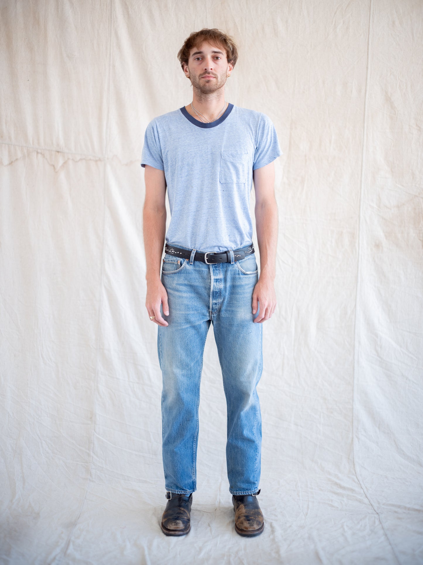 1990’s Levi’s 501s in a Light Mid Wash with Repairs 34W