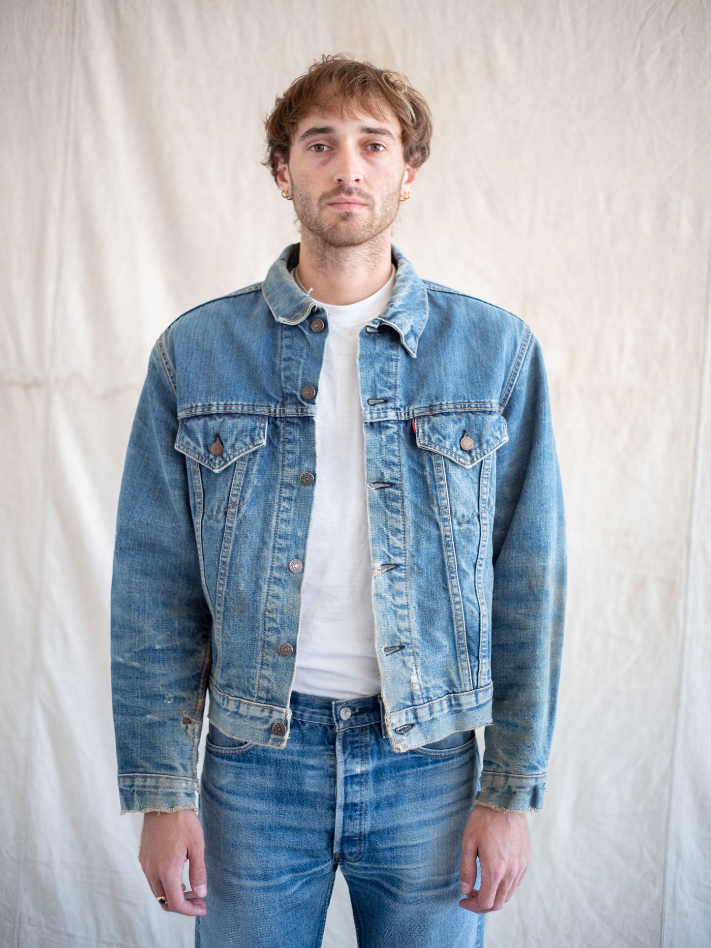 1960’s Levi’s Big E Blanket Lined Type 3 with Wear and Whiskering (Size Medium/Large)