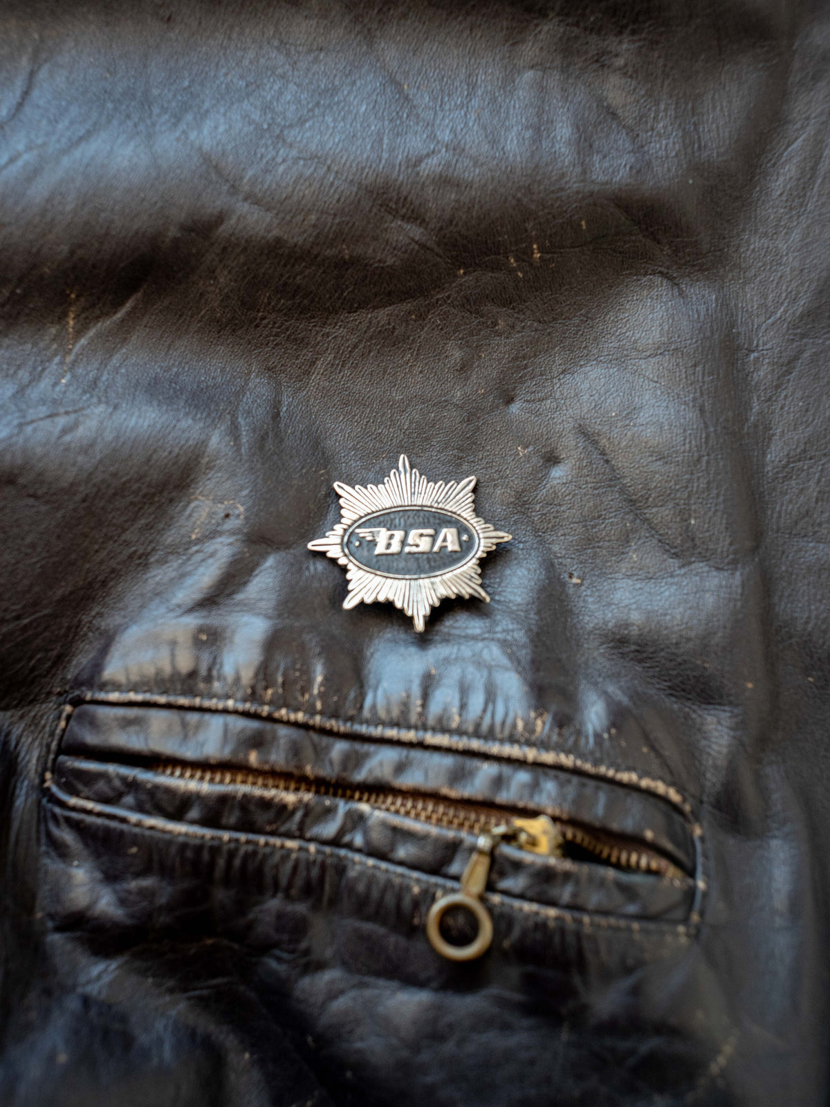 1960’s/1970’s Brown Cafe Racer Moto Jacket with Great Character (Size Large)