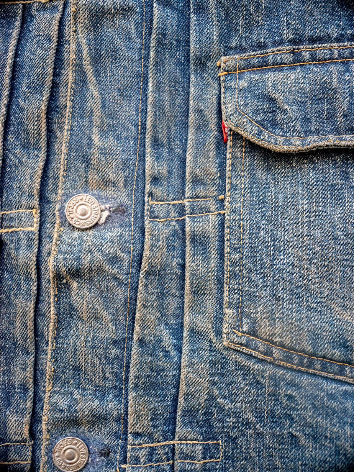 1940’s Levi’s 506XX Type One Jacket in a Midwash with Great Character (Size Medium)
