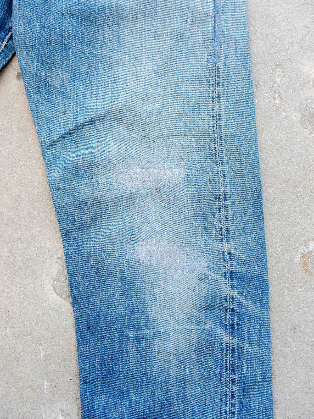1960’s Levi’s 501XX Hidden Rivets in a True Midwash with Repairs 32W