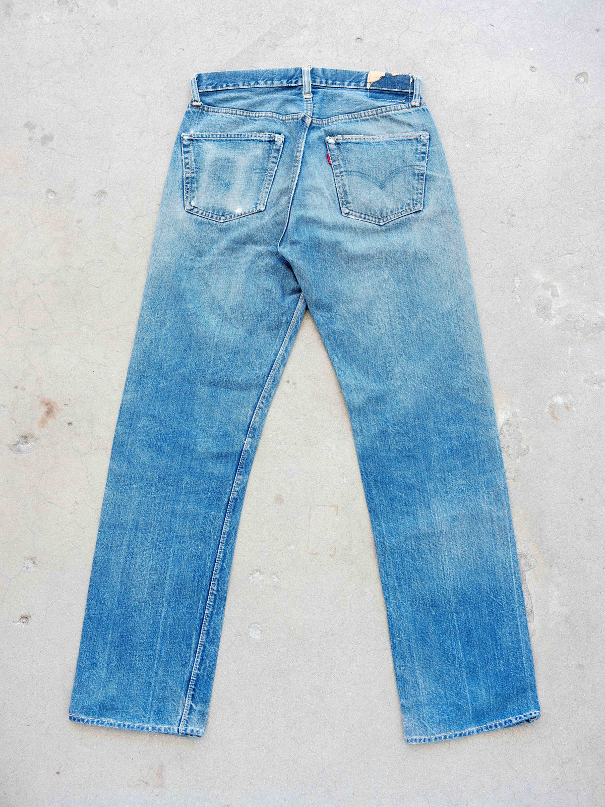 1960’s Levi’s 501XX Hidden Rivets in a True Midwash with Repairs 32W