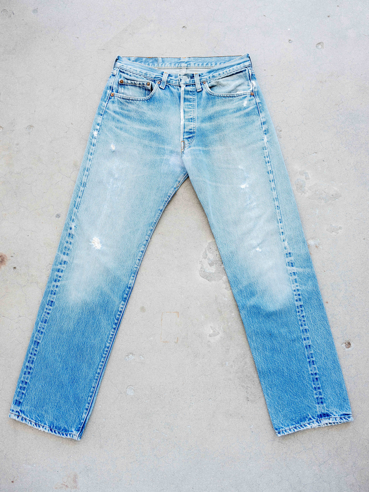 1980’s Levi’s Redline 501s in a Light Wash with Repairs 31W