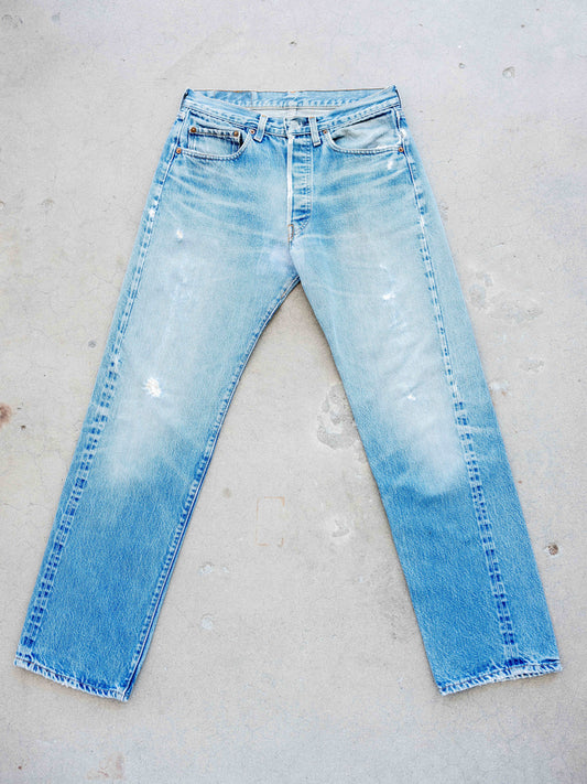 1980’s Levi’s Redline 501s in a Light Wash with Repairs 31W