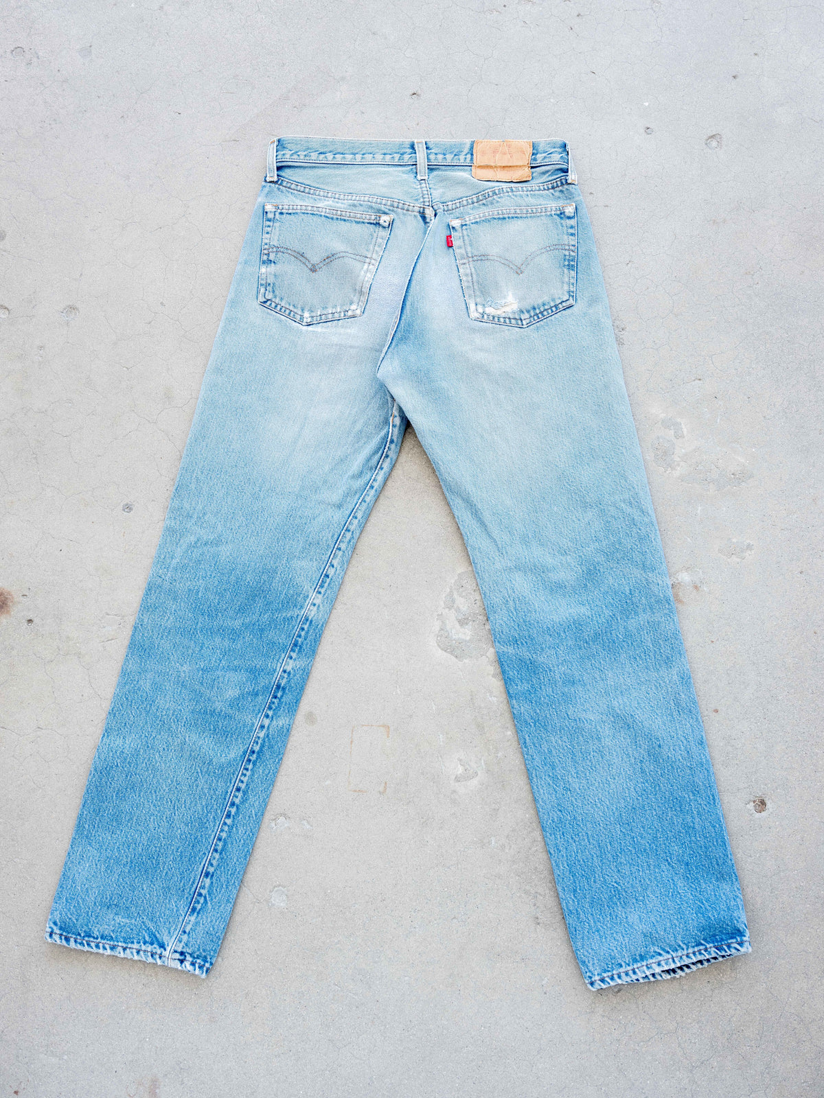 1980’s Levi’s Redline 501s in a Light Wash with Repairs 31W