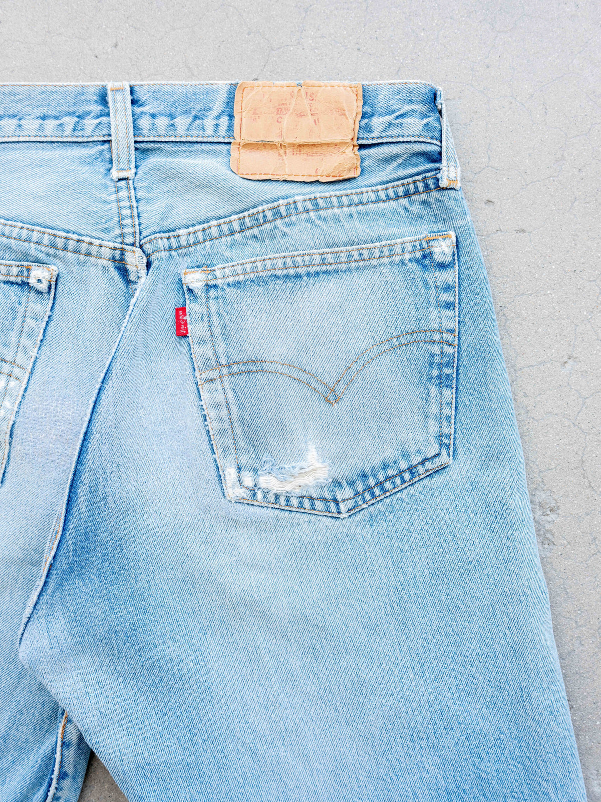 1980’s Levi’s Redline 501s in a Light Wash with Repairs 31W
