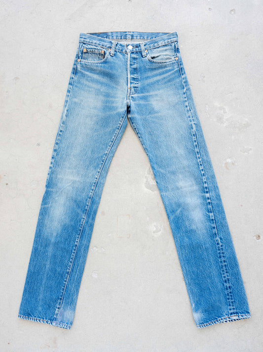 1980’s Levi’s Redline 501s in a Dark Mid Wash with Whiskering 30W