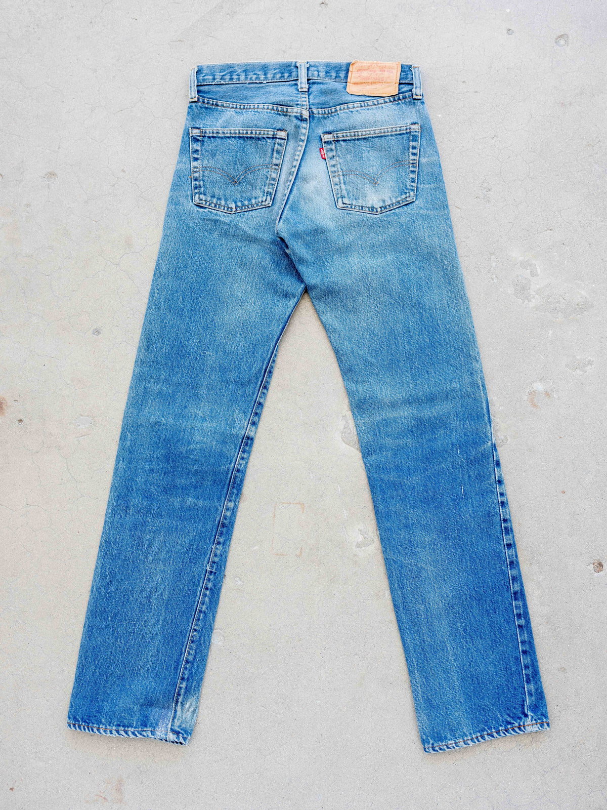 1980’s Levi’s Redline 501s in a Dark Mid Wash with Whiskering 30W