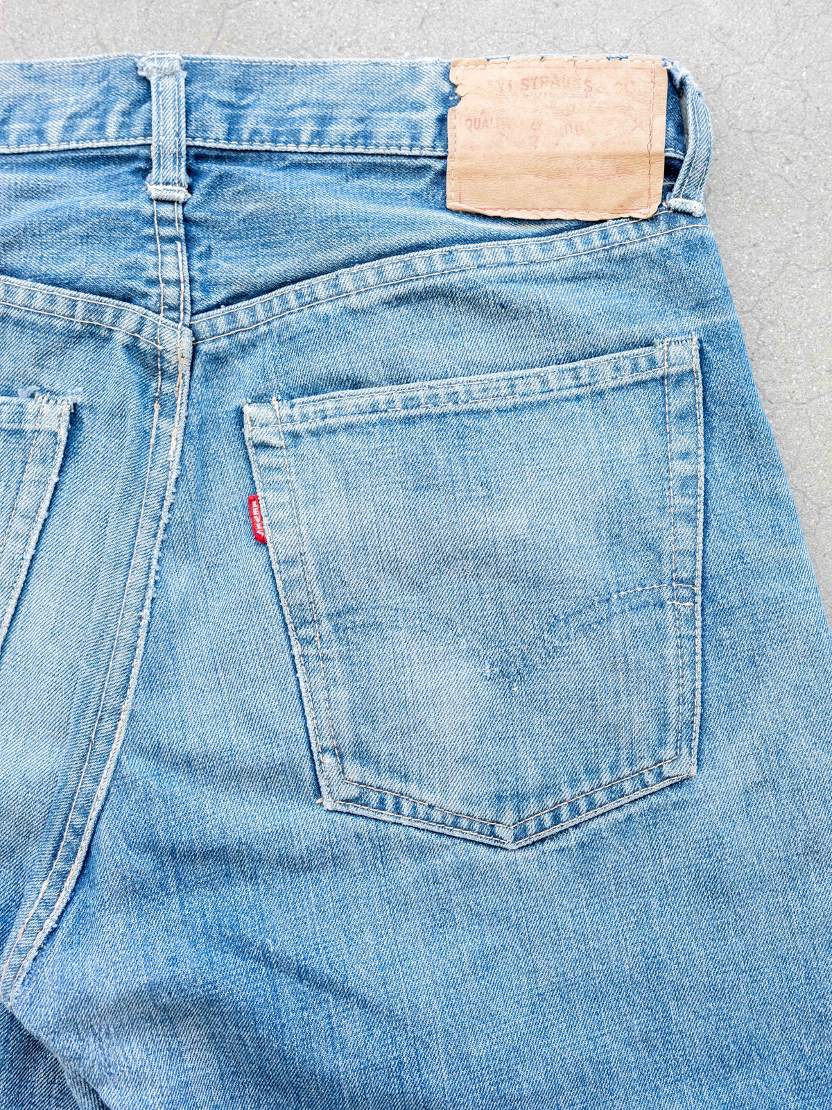 1960’s Levi’s Selvedge Big E 505s in a Light Midwash with Repairs 34W