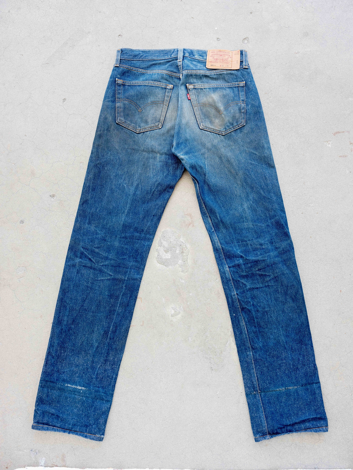 1990’s Levi’s 501s in an Extremely Dark Wash with Cool Wear 32W