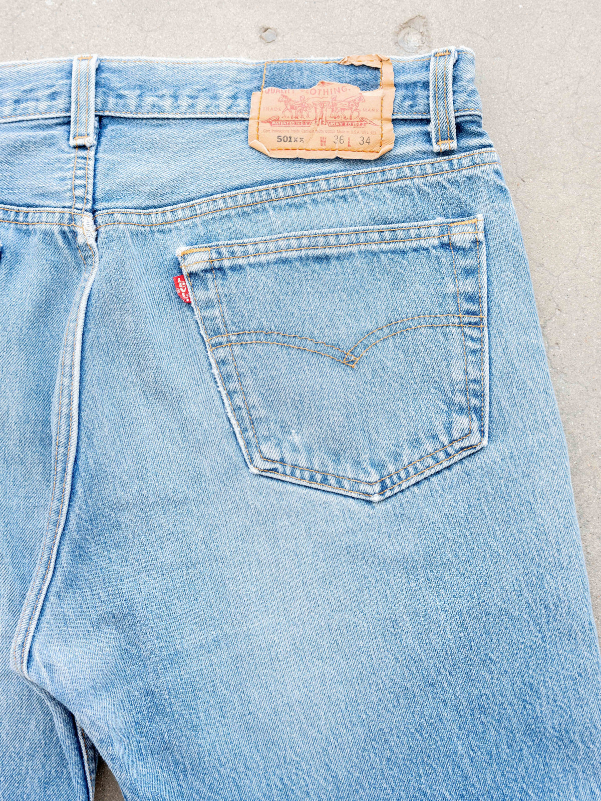 1990’s Levi’s 501s in a Midwash with Extreme Whiskering 35W