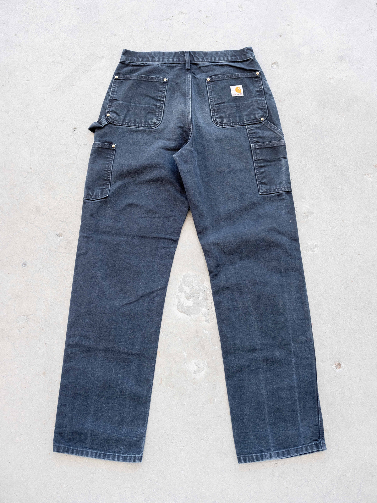 1990’s/2000’s Black Carhartt Double Knees in a Faded Wash 29W