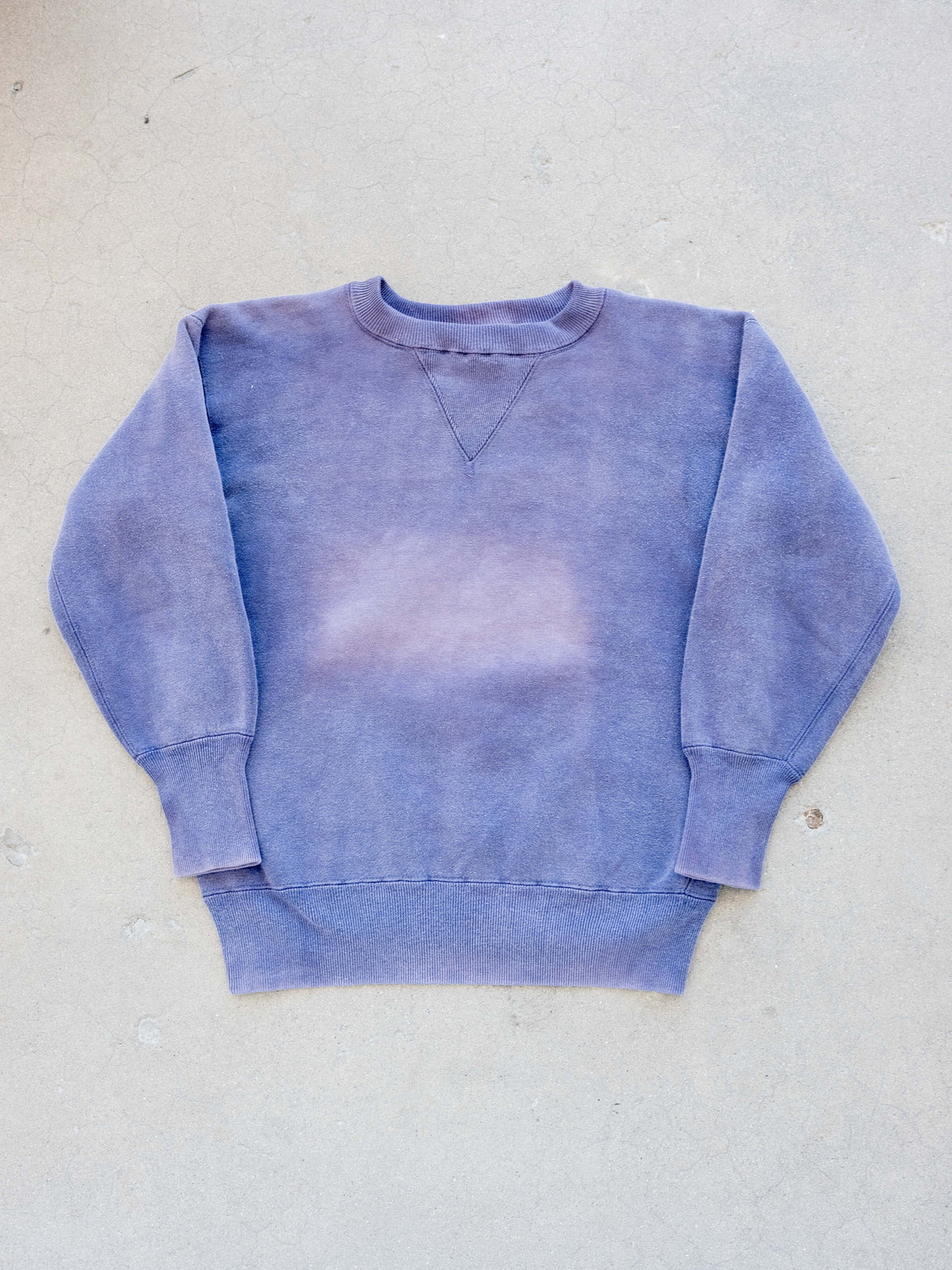 1940’s/1950’s Faded Blue Double V Sweatshirt (Size Small)